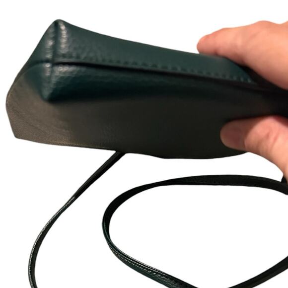 NWOT Karl Lagerfeld Paris Crossbody Pebbled Leather in Dark Teal - Picture 10 of 13